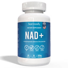 Load image into Gallery viewer, HARMONIFY NAD Supplement (500mg of 95% Pure NAD+ Per Serving, 30-Day Supply) – Vegan, Non-GMO, NAD Booster for Longevity, Anti-Aging, Cellular Health, and Energy